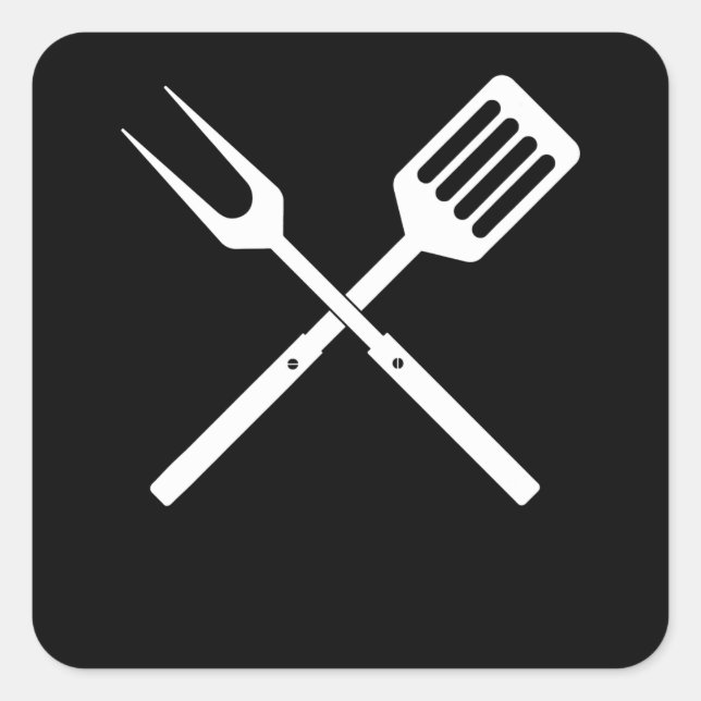 BBQ | BBQ Utensils novelty BBQ Grill Tools Square Sticker (Front)