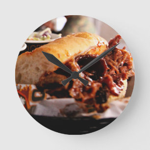 BBQ Beef Brisket Sandwich Round Clock
