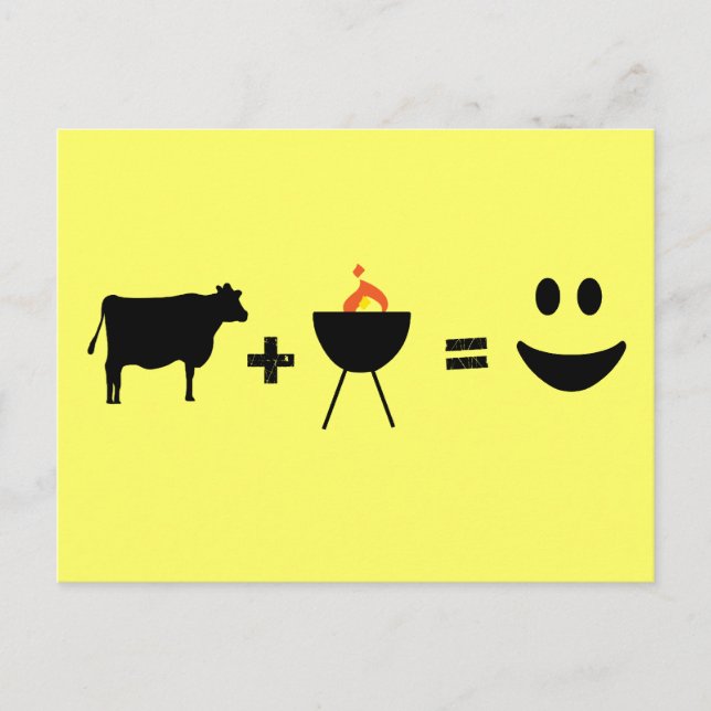 BBQ Beef Happy Postcard (Front)