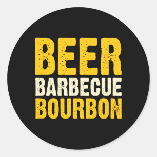 Bbq Beer Barbecue Backyard Grill Party Classic Round Sticker
