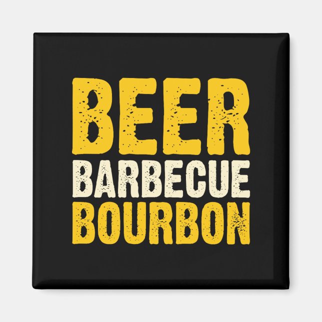 Bbq Beer Barbecue Backyard Grill Party Magnet (Front)