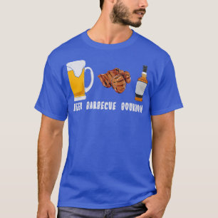 BBQ, BEER Beer Barbecue Bourbon, Meat Smoking, Mea T-Shirt