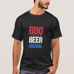 BBQ Beer Freedom 4th of July USA America American T-Shirt