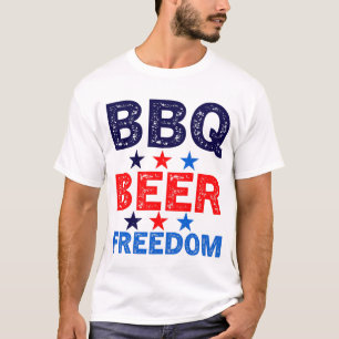 BBQ Beer Freedom America USA 4th of July T-Shirt