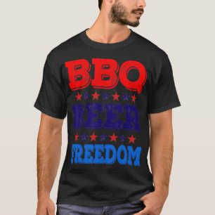 BBQ Beer Freedom America USA Party 4th of July Sum T-Shirt