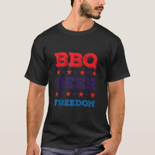 BBQ Beer Freedom America USA Party 4th of July Tan T-Shirt