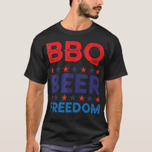 BBQ Beer Freedom Funny America USA Party 4th of Ju T-Shirt