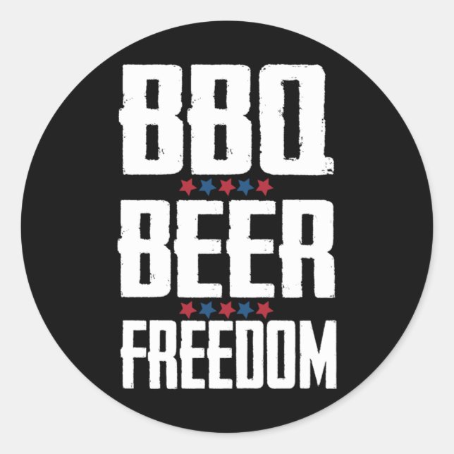 Bbq Beer Freedom Sticker  (Front)