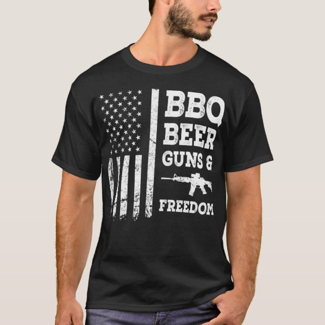 BBQ Beer Guns And Freedom Essential T-Shirt (Front)