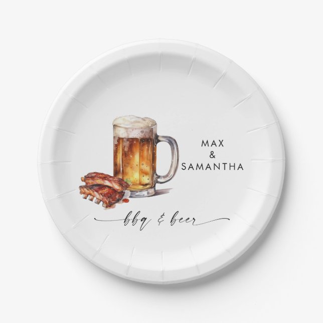 BBQ & Beer Personalised  Paper Plate (Front)