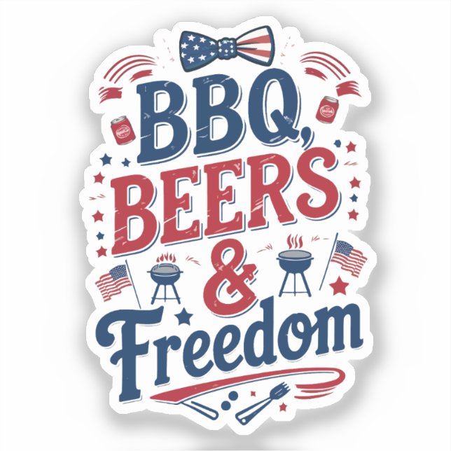 BBQ, Beers & Freedom – Retro 4th of July Vibes (Front)