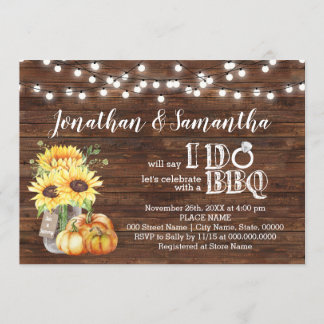 BBQ before I do couples shower sunflowers country Invitation