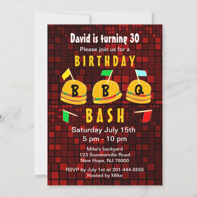 BBQ Birthday Party Invitation (Front)