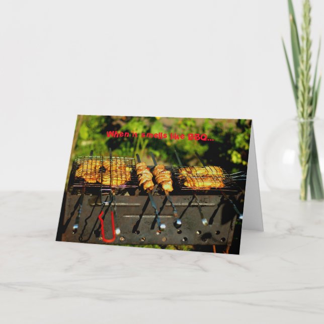 BBQ Birthday Picnic Greeting card Customisable (Front)