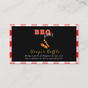 BBQ Black and Red Baby shower Party Enclosure Card