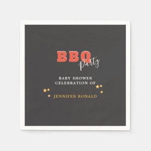 BBQ Black and Red Baby shower Party Napkin