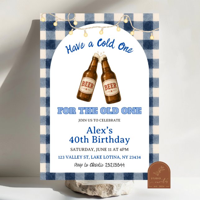 BBQ Blue Gingham Grill and Chill Birthday Invitation (Creator Uploaded)