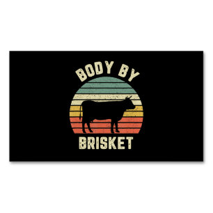 BBQ Body By Brisket Shirt Funny BBQ Backyard Magnetic Business Card