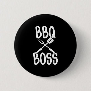Bbq boss grill steak smoker dad 6 cm round badge