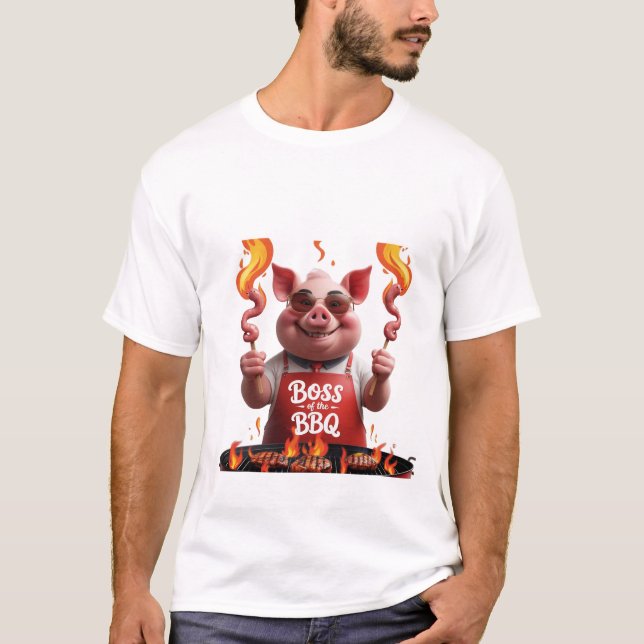 BBQ Boss – Pig Dad Funny Grilling T-Shirt (Front)