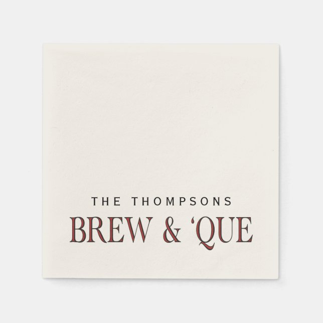 BBQ | Brew & 'Que Custom Personalised Napkin (Front)