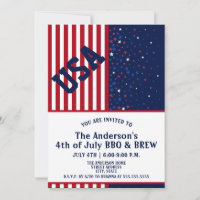 BBQ & Brew USA America Stars Stripes 4th of July