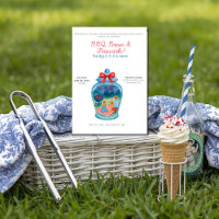 BBQ, Brews, Fireworks Ginger Jar 4th of July