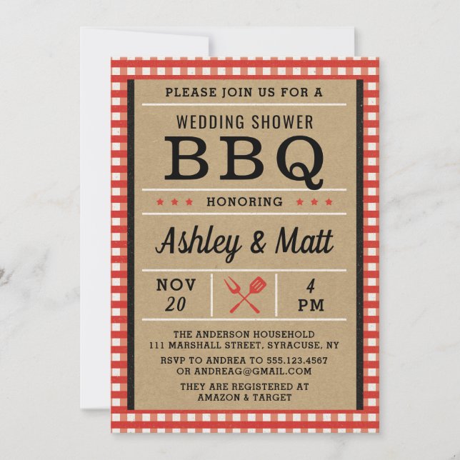 BBQ Bridal Shower Invitation (Front)