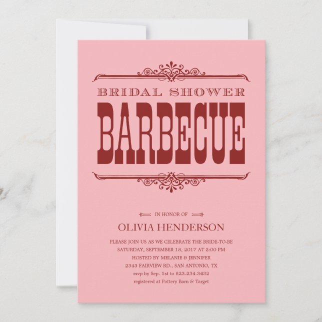 BBQ Bridal Shower Invitations (Front)