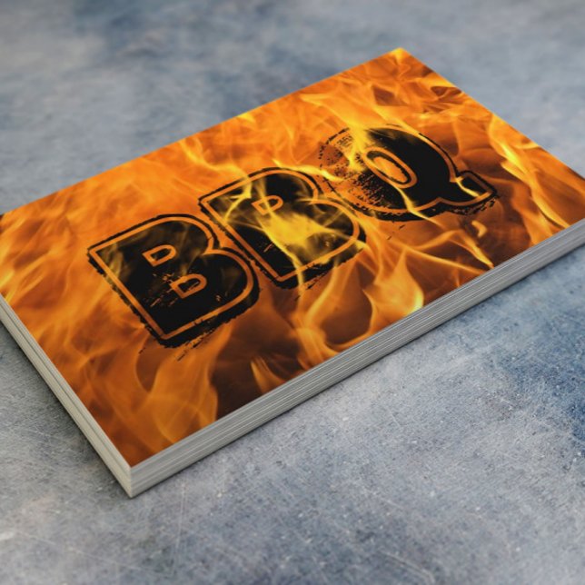 BBQ Catering Hot Burning Fire Business Card (Creator Uploaded)