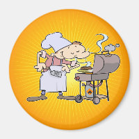 BBQ chef grilling burgers