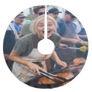 BBQ Cook Off Photo Customize Brushed Polyester Tree Skirt