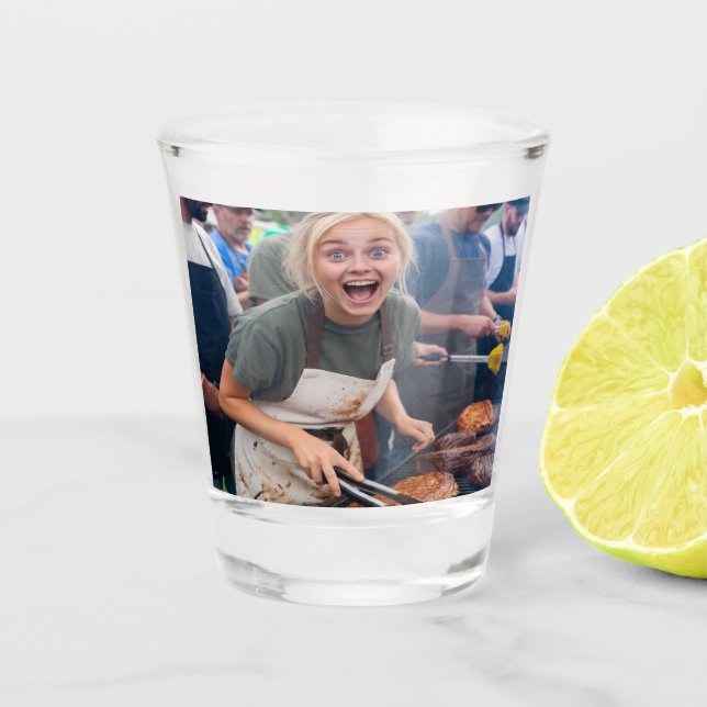 BBQ Cook Off Photo Customize Shot Glass (Front)