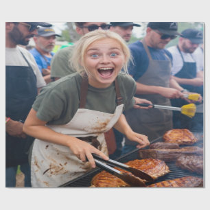 BBQ Cook Off Photo Customize Wrapping Paper