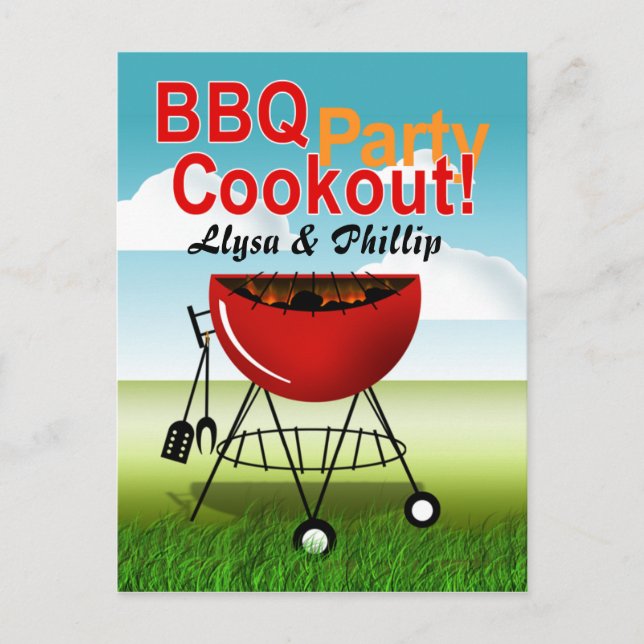 BBQ Cookout - Engagement Party Postcard (Front)
