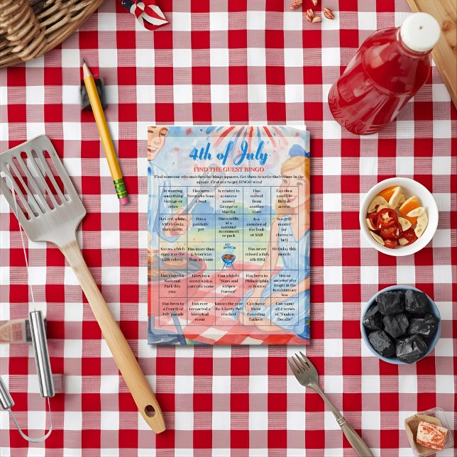 BBQ Cookout grill 4th of July Bingo  game card (BBQ Cookout grill 4th of July Bingo game card)