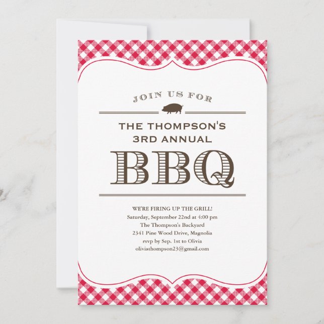 BBQ Cookout Invitations (Front)