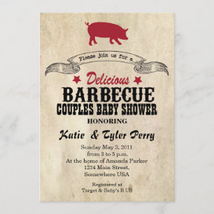 BBQ Couples BABY Shower Invite
