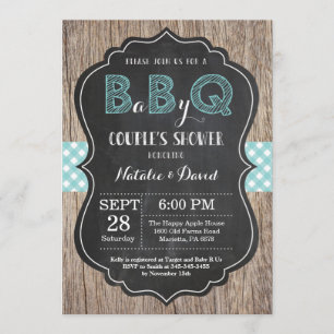 BBQ Couples Shower Invitation Baby Q Backyard Bash
