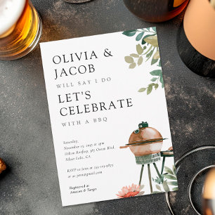 BBQ Couples Shower Let's Celebrate Invitation