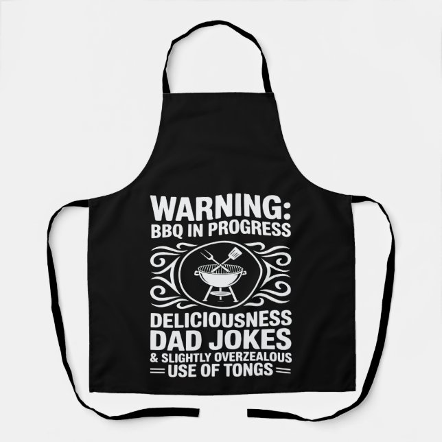 BBQ Dad Funny Grilling Fathers Day Barbeque Men  Apron (Front)