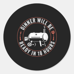 Bbq Dad Funny Smoking Meat Smoker Barbecue Dad App Classic Round Sticker