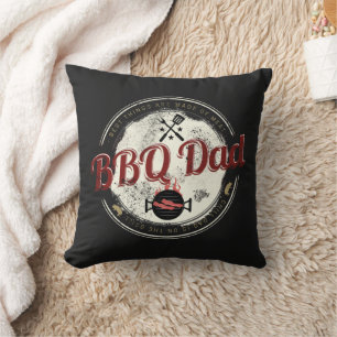 BBQ Dad Vintage Grill or Barbecue For Fathers Day Cushion