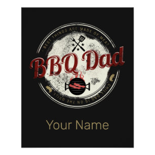 BBQ Dad Vintage Grill or Barbecue For Fathers Day Poster