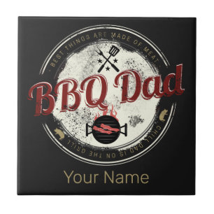 BBQ Dad Vintage Grill or Barbecue For Fathers Day Tile