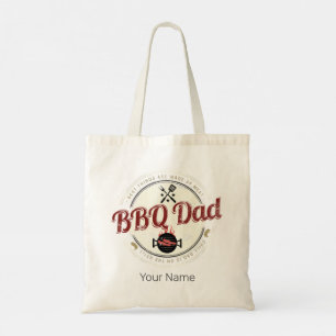 BBQ Dad Vintage Grill or Barbecue For Fathers Day Tote Bag