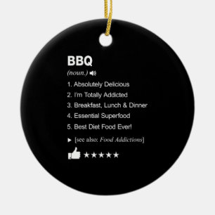 BBQ Definition Meaning Funny Ceramic Tree Decoration