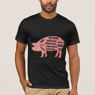 BBQ Diagram Filipino Pig Pork Cuts Meat T-Shirt