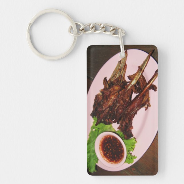 BBQ Duck Beaks ... Thai Asian Street Food Key Ring (Front)