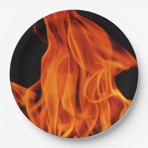 BBQ Fire Flames Disposable Paper Plates